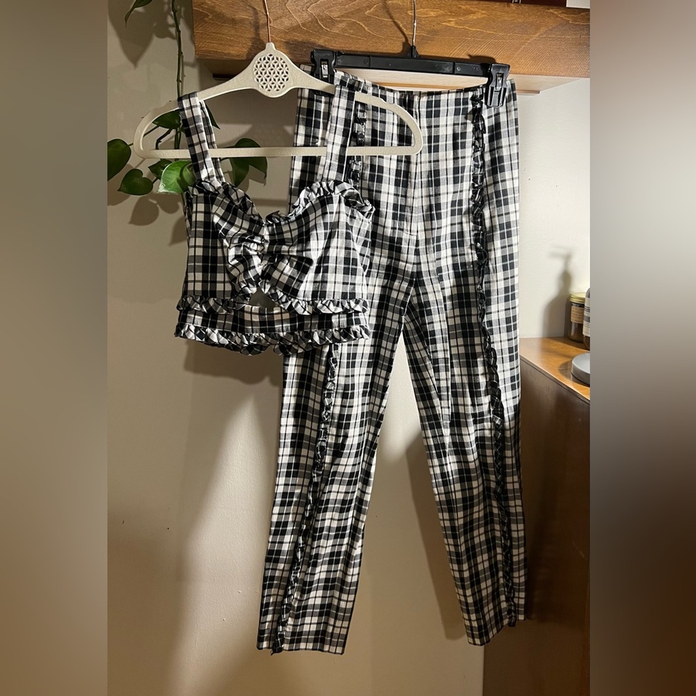 Finders Keepers Gingham crop top and pant set